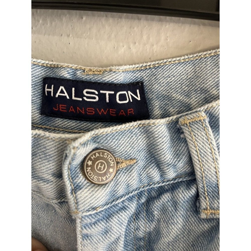 Halston Vintage High Waist Mom Denim Shorts Light Wash Size 6 - Picture 6 of 14